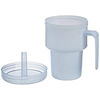 Sammons Preston Kennedy Cup, Spillproof Adult Sippy Cup with Handle & Secure Lid, 7oz. No Spill Cups to Drink Warm & Cold Liquids Lying Down, Daily Living Glasses for Disabled & Elderly with Weak Grip