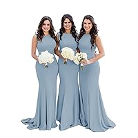 Bridesmaid Dresses Mermaid Long Spandex Formal Backless for Wedding Guest Dress