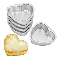 5pcs Heart Shaped Cake Pan, 4'' Non-Stick DIY Cake Pans for Baking, Aluminium Cake Mold, Multifunctional Heart Cake Tins for Kitchen Birthday Valentine Day Wedding