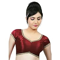 Indian Designer Women's Readymade Silk Indian Ethnic Saree Crop Top Choli Blouse