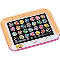 Fisher-Price Laugh & Learn Baby Toy Smart Stages Tablet with Lights & Learning Songs for Infants & Toddlers, Pink