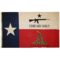3x5 Texas Come & Take It Gadsden Don't Tread On Me Combo 100D Woven Poly Nylon Flag 3'x5' Banner Grommets Heavy Duty (RUF)