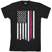 Threadrock Men's Russia USA Russian American Flag T-Shirt