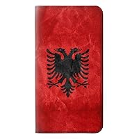 RW2982 Albania Football Soccer Red Flag PU Leather Flip Case Cover for Motorola Moto E6, Moto E (6th Gen)