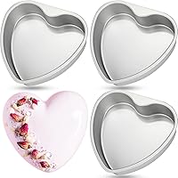Mifoci 3 Pieces Heart Shaped Cake Pans Aluminum Cake Pans Heart Cake Mold for Baking DIY for Kitchen Wedding Party Valentine(Silver, 10 Inch)