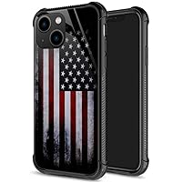 ZHEGAILIAN Case Compatible with iPhone 15,Old Flag Case for iPhone 15 for Men Boys，Pattern Design Shockproof Anti-Scratch Organic Glass Case for iPhone 15 6.1-inch