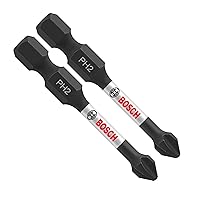 BOSCH ITPH2215 15-Pack 2 In. Phillips #2 Impact Tough Screwdriving Power Bits