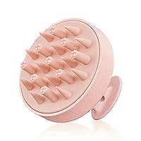 HEETA Hair Scalp Massager for Hair Growth, Shampoo Brush, Scalp Exfoliator with Soft Silicone Bristles, Scalp Scrubber for Dandruff Removal to Relieve Stress, Wet Dry Hair, Updated Material, Pink