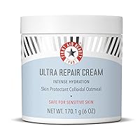 First Aid Beauty Ultra Repair Cream Intense Hydration Moisturizer for Face and Body – Rich Whipped Texture Strengthens Skin Barrier + Instantly Relieves Dry, Distressed Skin + Eczema – 6 oz