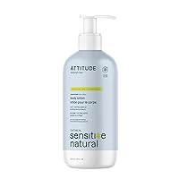 ATTITUDE Body Lotion for Sensitive Skin with Oat, EWG Verified, Dermatologically Tested, Vegan, Extra Gentle, Unscented, 16 Fl Oz
