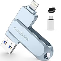 MFi Certified 256GB Photo Stick Flash Drive for iPhone Thumb Drives Memory Stick,Photostick High Speed External Storage for iPhone/Android/iPad/iOS/PC/Computer and More Smart Devices(Grey)