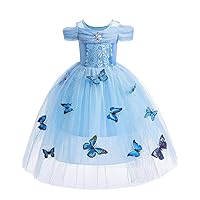Dressy Daisy Girls' Princess Dress Costume Christmas Halloween Fancy Dresses Up Butterfly Size 2T Blue