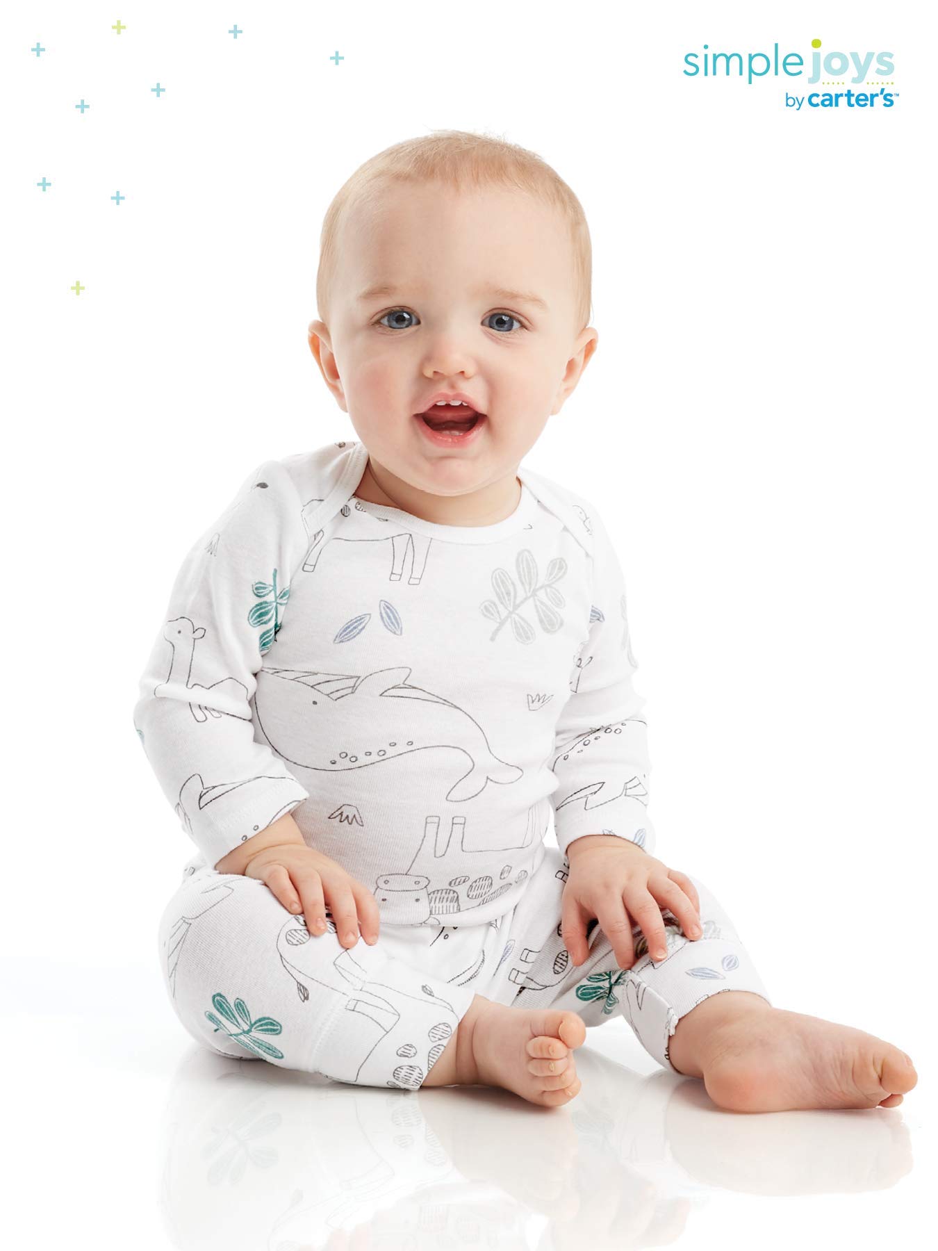 Simple Joys by Carter's Unisex Babies' 6-Piece Bodysuits (Short and Long Sleeve) and Pants Set