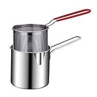 Deep Frying 304 Stainless Steel Kitchen Fryer With Filter Fryer Chicken Fried Chicken Cooking Tools Turkey Deep Fryer With Spout With Basket For Home Use Stainless Steel Fry Basket