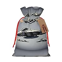 MyPiky Aircraft Fighter Jets Print Christmas Gift Bags,Gift Wrap Bags 8.3x11.8 Inch Storage Bag For Thanksgiving Party