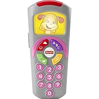 Fisher-Price Laugh & Learn Baby Learning Toy, Sis's Remote Pretend TV Control with Music and Lights for Ages 6+ Months