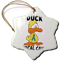 3dRose Duck Cervical Cancer Awareness Ribbon Cause Design - Ornaments (orn-114405-1)