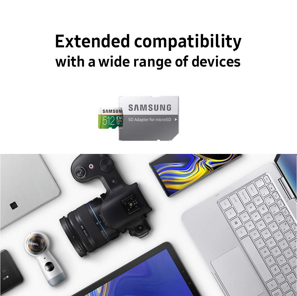 SAMSUNG (MB-ME128GA/AM) 128GB 100MB/s (U3) MicroSDXC EVO Select Memory Card with Full-Size Adapter