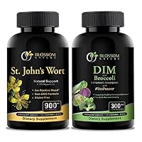 St Johns Wort 900mg-Mood Support Supplement-Calm Supplements. DIM Supplement 300mg with Broccoli 200mg BioPerine 10mg-Hormone and Estrogen Balance for Women&Men.120 Vegetable Capsules(2 MONTHS SUPPLY)