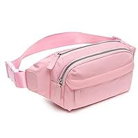 Fanny Packs for Women Cross Body Fanny Bags for women with 3 Zipper Pockets for Running Walking Hiking Workout Fashion Waist Packs Waist Bag for Women (Pink)