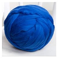 Chunky Yarn,Arm Knitting Yarn 250G Super Soft Yarns DIY Bulky Arm Roving Knitting Blanket Coarse Hand Knit Spinning Crocheting Sewing Yarn (Color : Blue)