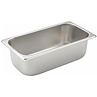 Winco 1/3 Size Pan, 4-Inch,Stainless Steel,Medium, 12.75