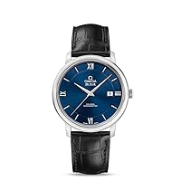 Omega De Ville Prestige Blue Dial Black Leather Mens Watch 42413402003001