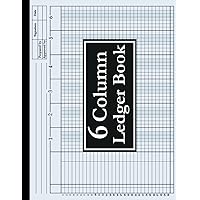 6 Column Ledger Book: Large Print Horizontal Accounting Tracker Notebook for Bookkeeping, 6 Column Columnar Pad for Small Business and Personal Finance, 120 Pages 8.5