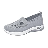 Women's Woven Orthopedic Breathable Soft Shoes Arch Support Go Walking Slip On Diabetic Shoes for Women Slip in Sneakers