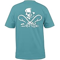 Salt Life Mens Skull and Hooks Short Sleeve Classic Fit Shirt, Sea Green, XX-Large