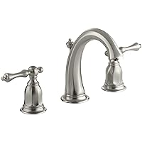 KOHLER Bathroom Faucet, Bathroom Sink Faucet, Kelston Collection, 2-Handle Widespread Faucet with Metal Drain, Vibrant Brushed Nickel, K-13491-4-BN