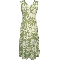 RJC Women's Beachside Breeze Tea Length Sleeveless Hawaiian Dress