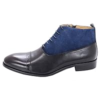 Men's Chelsea Dress Casual Genuine Leather Wingtips Oxfords Boots Tuxedo Fashio Insert Color Cowboy Boots for Men