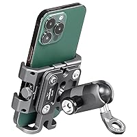 FANAUE Anti-Vibration Motorcycle Phone Mount with 1 Inch Ball Head for RAM Mounts B Size Double Socket Arm and Anti-Theft Bike Phone Holder Angled Bolt Head Adapter Ball Base with 10mm Mounting Hole