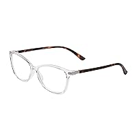 Women's VKC Metal Accent Fashion Readers Cat-Eye Reading Glasses, Clear, 137mm + 1.5