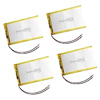 3.7V 4500Mah Rechargeable Li-Po Battery with Protective Board, High Performance Backup Battery, Ideal for Game Console GPS Medical Equipment, 4 Pcs