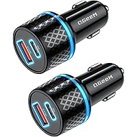 QGeeM USB C Car Charger Adapter, 2Pack 91W Fast Charging Cigarette Lighter Charger with PD3.0, USB Type-C Phone Charger Compatible for iPhone 15 14 13 Pro MAX,iPad Pro,Galaxy S24 S23 S22 and More.