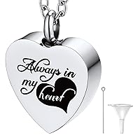 FaithHeart Customizable Ashes Necklace Stainless Steel/18K Gold Plated Cremation Human/Dog/Cat Urn Pendant Jewelry for Men Women with Delicate Packaging