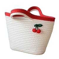 Woven Bag for Women, Vegan Straw Beach Bag Tote Bag Summer Beach Travel Handbag and Purse Retro Handmade Shoulder Bag