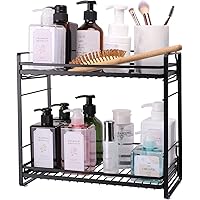 zccz 2-Tier Bathroom Organizer, Ideal as a Kitchen or Bathroom Countertop Organizer - Black Finish Makeup Organizer for Vanity - Black Finish Kitchen and Bathroom Storage Organizer