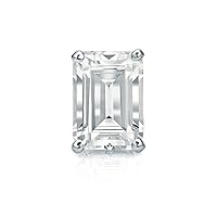 IGI Certified 14k White Gold 4-Prong Emerald Cut Diamond SINGLE STUD Earring (1 cttw, G-H, VS2-SI1)