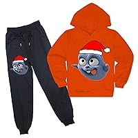 Grizzy and The Lemmings Graphic Hooded Tops with Casual Pants-Winter Comfy Long Sleeve Sweatshirt with Hood Set