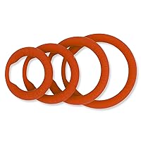 Bundle of 4 Rings: Power Cock Ring Energy (M, L, XL, XXL) Orange