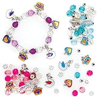 Baker Ross AX827 Swan Princess Bracelet Kits - Pack of 3, Princess Crafts, Swan Ballerina Children’s Party Bag and Stocking Fillers and Gifts