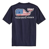 vineyard vines Boys' Flag Whale Short Sleeve Pocket Tee