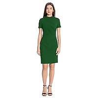 Maggy London Women's Pintuck Detailed Mock Neck Dress Career Office Workwear Occasion Event Guest of