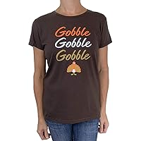 SoRock Women's Thanksgiving Gobble Gobble Turkey Trot Tshirt