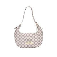 Pelle Luxur Pu Check Medium Handbag For Ladies/Women Clouser Type Flap