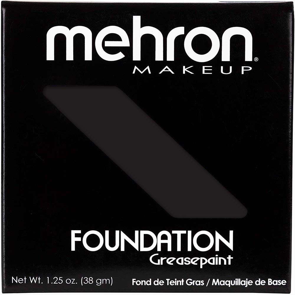 Mehron Makeup Foundation Greasepaint | Stage, Face Paint, Body Paint, Halloween Makeup 1.25 oz (38 g) (BLACK)