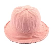 Toddler Baby Cotton Sunscreen Floppy Bucket Solid Color Vintage Washed Fringed Tassels Wide Brim Kids Fisherman Hat